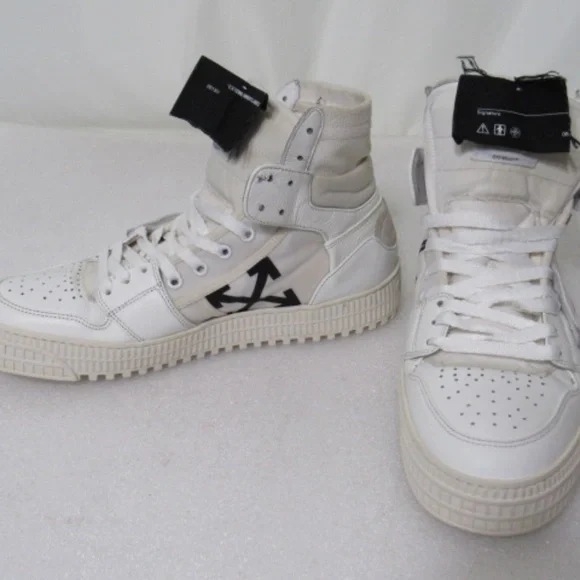 Off-White Off Court 3.0 Men's White/White Leather High Top Sneakers Sz 42 US 9 - Picture 9 of 16